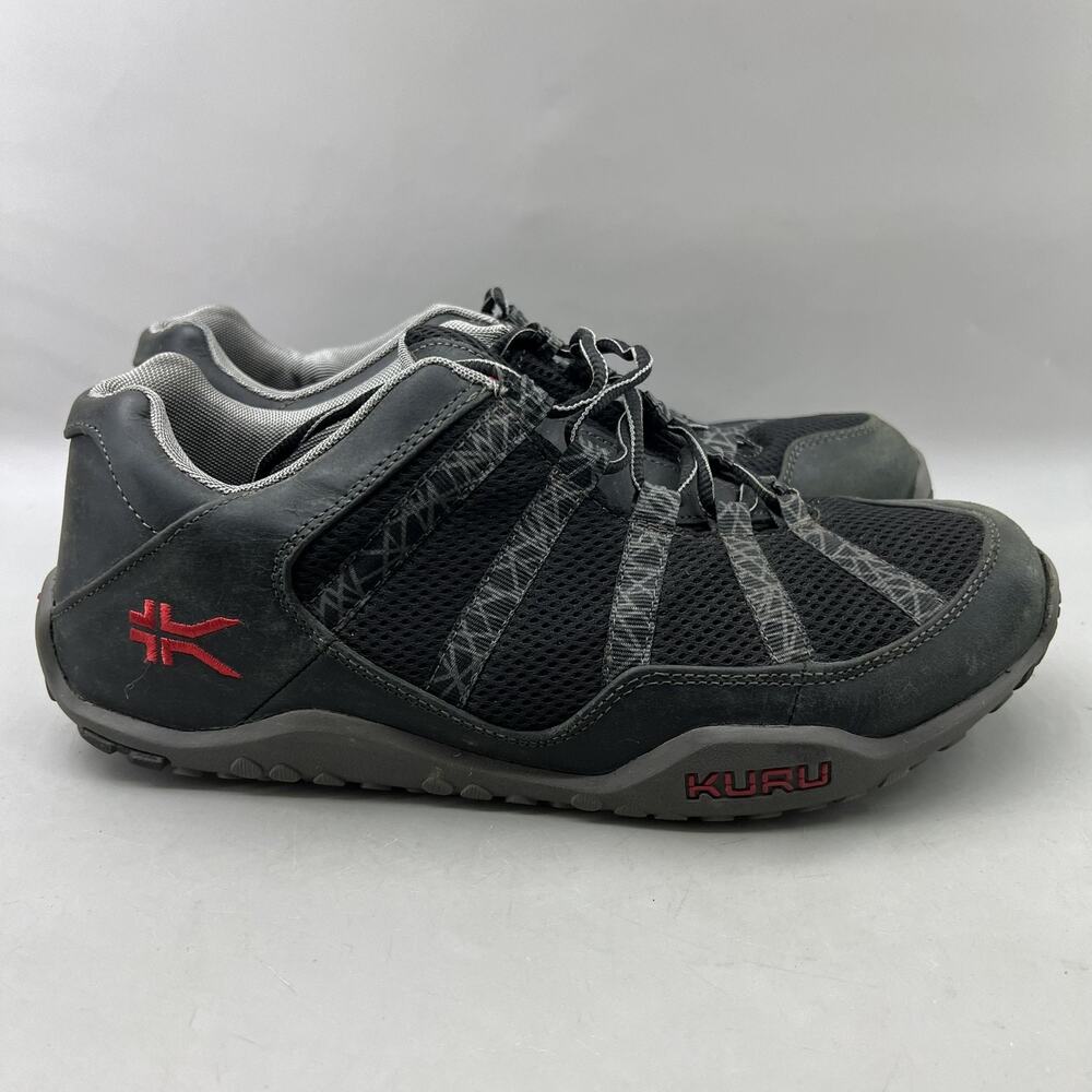 KURU Chicane Trail Hiking Shoes Men Size 10.5 Black Gray Comfort Low Sneakers
